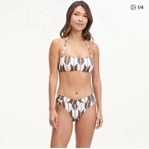 Splendid Brown and White Patterned Bikini